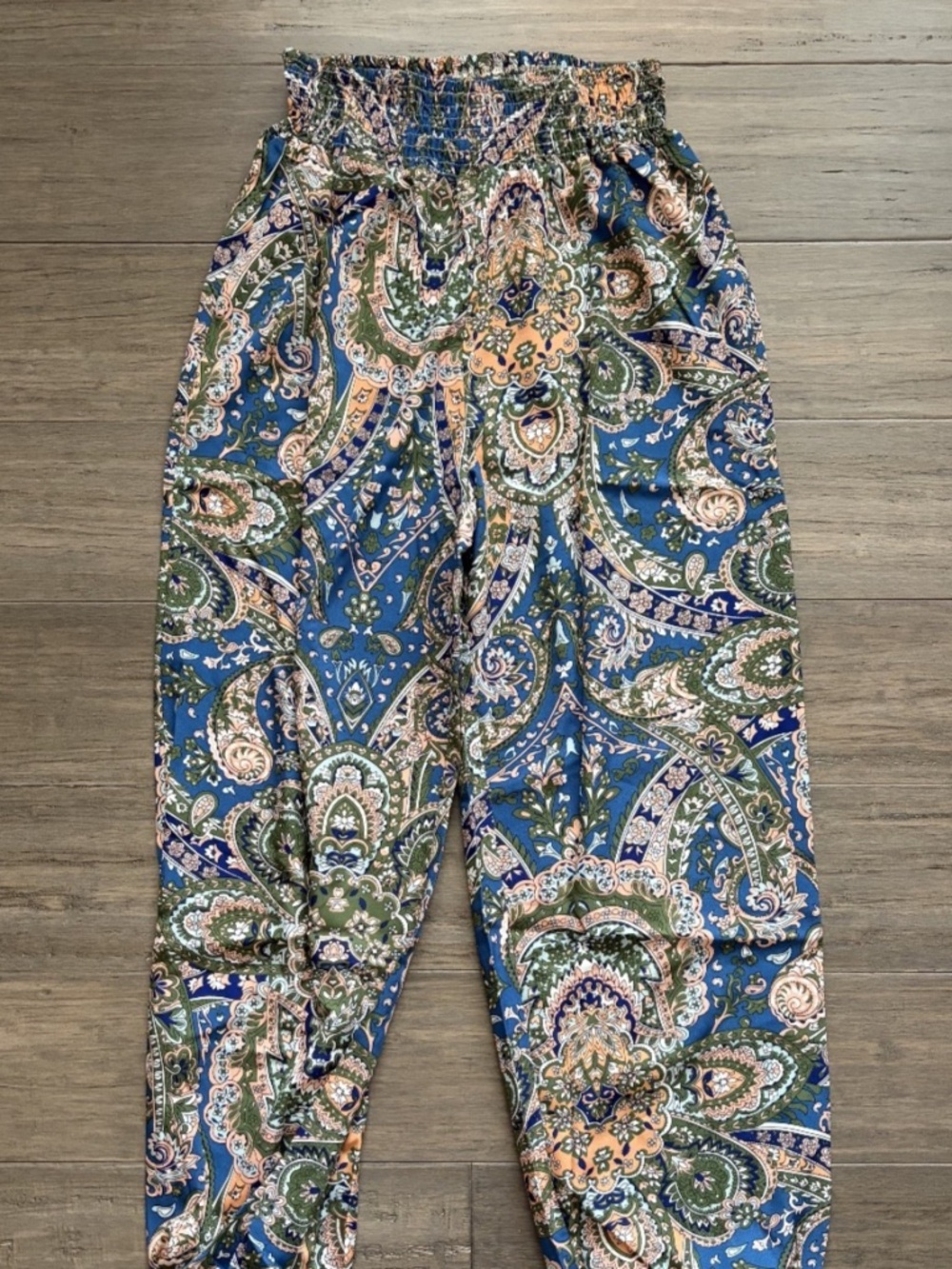 Women's SM Multicolor Mandala Print Jogger Pants Cinched Ankle Boho Loose Yoga